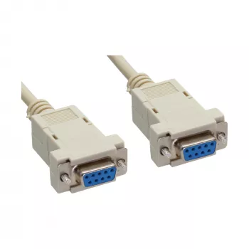 InLine Cavo null modem, DB9 femmina/femmina, clippato, beige, 3 m