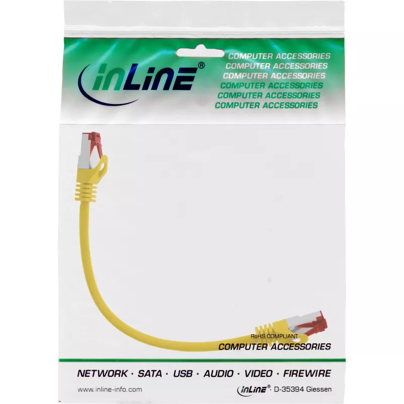 Cavo patch InLine S/FTP PiMF Cat.6 250MHz PVC CCA giallo 0,25 m