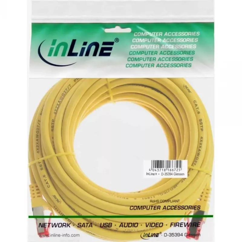 Cavo patch InLine S/FTP PiMF Cat.6 250MHz PVC CCA giallo 5 m
