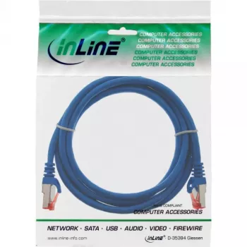 Cavo patch InLine S/FTP PiMF Cat.6 250MHz PVC CCA blu 1 m