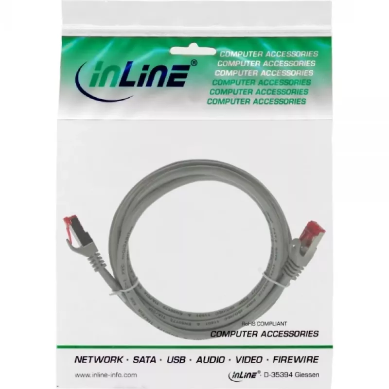 Cavo patch InLine S/FTP PiMF Cat.6 250MHz PVC CCA grigio 5m