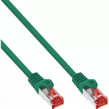 Cavo patch InLine S/FTP PiMF Cat.6 250MHz PVC CCA verde 1,5m