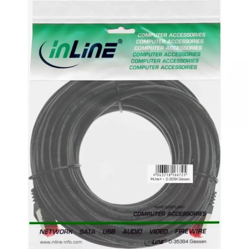 Cavo patch InLine S/FTP PiMF Cat.6 250MHz PVC CCA bianco 7,5m