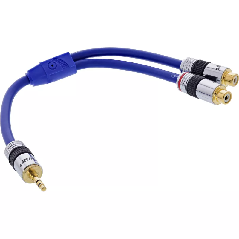 Cavo audio InLine Premium 2x RCA femmina / 3,5 mm maschio placcato oro 0,25 m