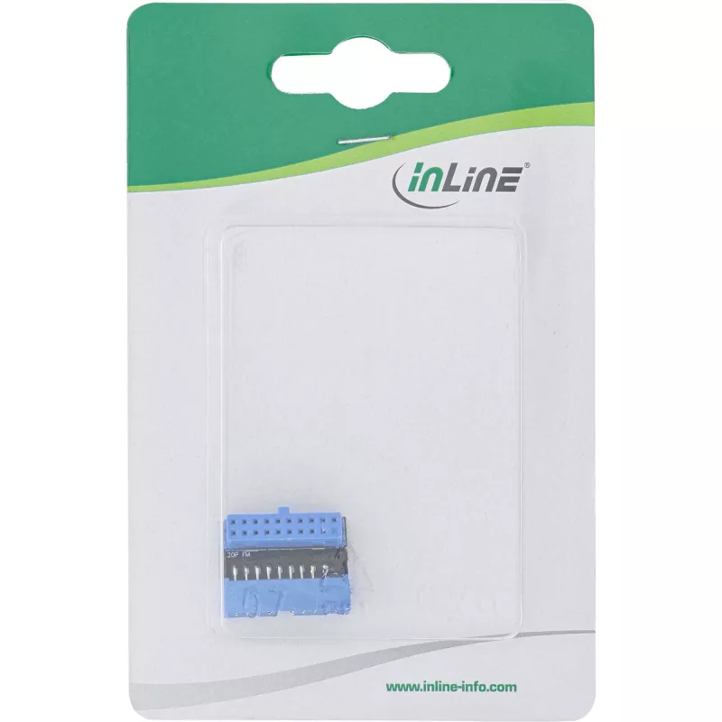 Adattatore interno InLine USB 3.0, connettore maschio su connettore femmina, angolare UP, 33448O