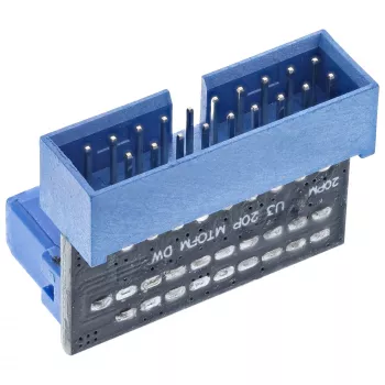 Adattatore interno InLine USB 3.0, collegamento posteriore connettore maschio/femmina, angolare verso il basso