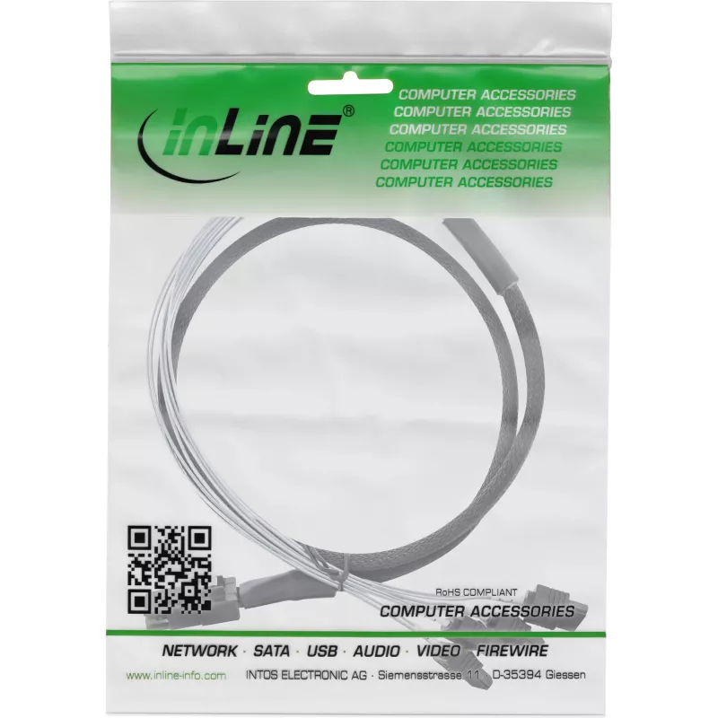 Cavo InLine SAS Mini SAS SFF8087 su 4x SATA diretto OCR 0,5 m