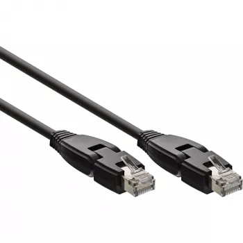 Cavo patch InLine 180° S/FTP PiMF Cat.6A 500MHz senza alogeni rame nero 1m