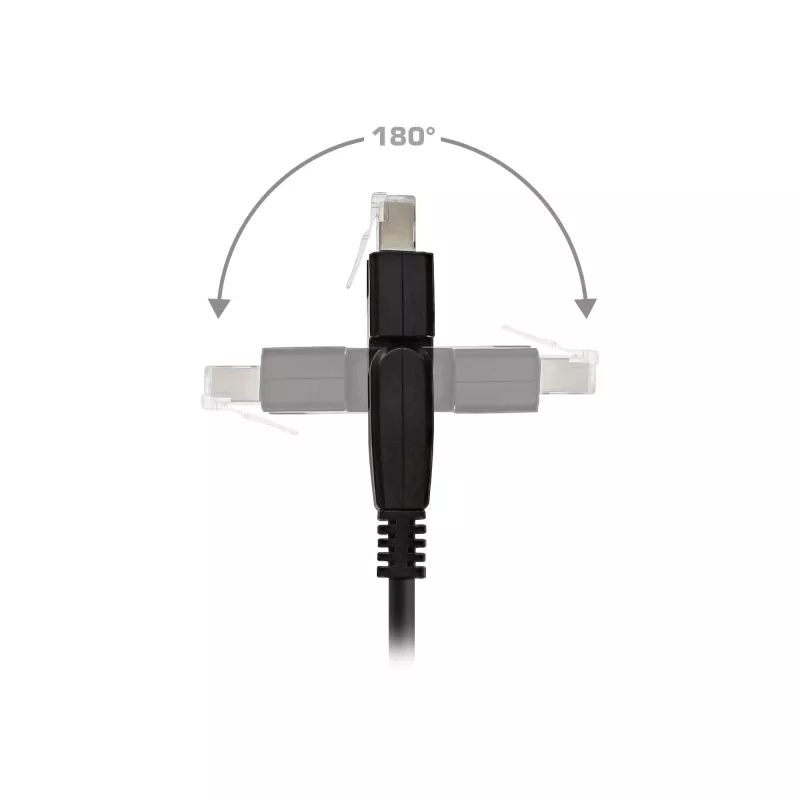 Cavo patch InLine 180° S/FTP PiMF Cat.6A 500MHz senza alogeni rame nero 1m