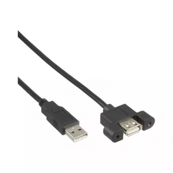 InLine Cavo USB 2.0 A maschio a A femmina per staffa slot, 0,6 m, nero, confezione bulk da 120 pezzi