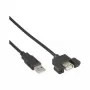 InLine 100 pz. confezione bulk cavo USB 2.0 connettore A su connettore femmina A per staffa slot 0,6 m