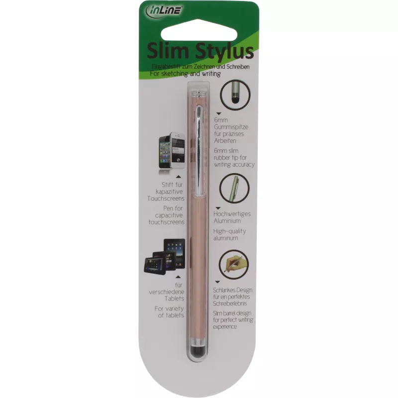 Stylus Pen InLine 55467G per touchscreen smartphone tablet rosa