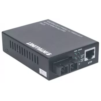 Convertitore di media Intellinet Gigabit Ethernet monomodale, da 10/100/1000Base-T a 1000Base-Lx (SC) monomodale, 20 km