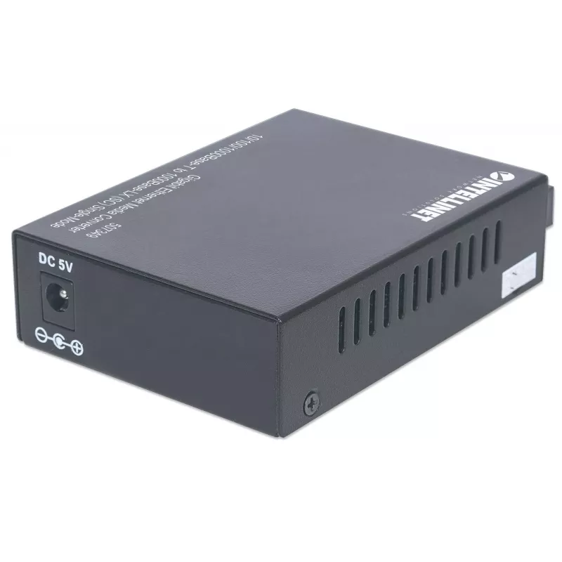 Convertitore di media Intellinet Gigabit Ethernet monomodale, da 10/100/1000Base-T a 1000Base-Lx (SC) monomodale, 20 km