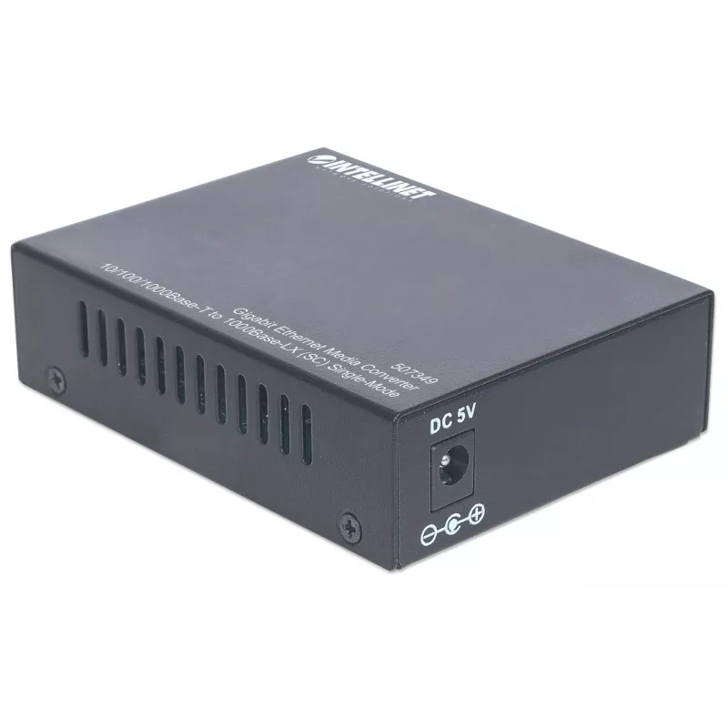 Convertitore di media Intellinet Gigabit Ethernet monomodale, da 10/100/1000Base-T a 1000Base-Lx (SC) monomodale, 20 km