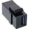 Modulo snap-in InLine USB 3.1, connettore femmina USB-A/connettore femmina, case nero