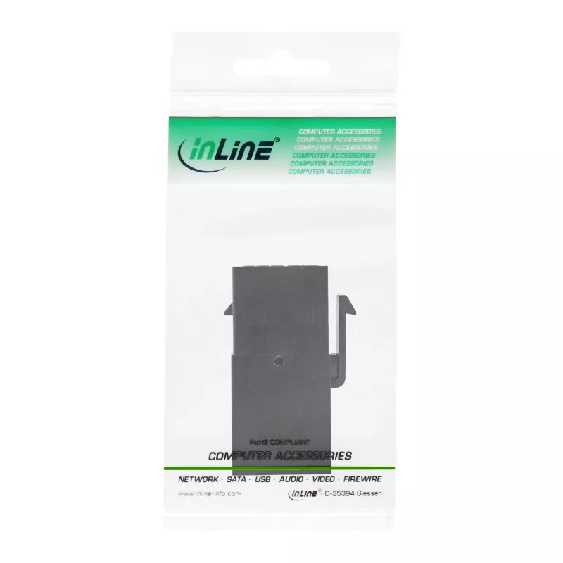 Modulo snap-in InLine USB 3.1, connettore femmina USB-A/connettore femmina, case nero