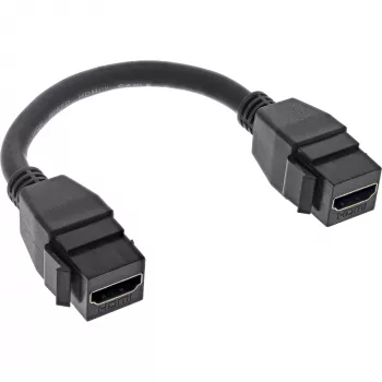 Cavo keystone HDMI doppio InLine 4K/60Hz, connettore femmina HDMI A/connettore femmina, nero, 0,2 m