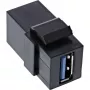 Modulo snap-in InLine USB 3.1, USB-A F/F, angolare 90°, case nero