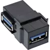 Modulo snap-in InLine USB 3.1, USB-A F/F, angolare 90°, case nero
