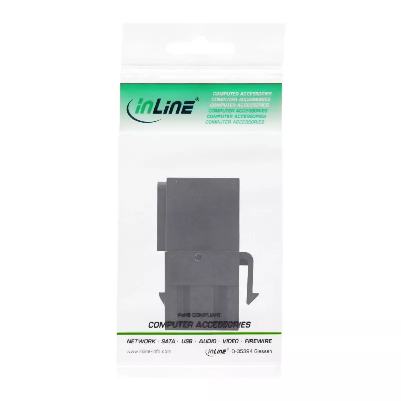 Modulo snap-in InLine USB 3.1, USB-A F/F, angolare 90°, case nero