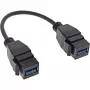Cavo adattatore InLine USB 3.2 Gen1 2x keystone, 2x connettore femmina keystone USB A, 0,2m