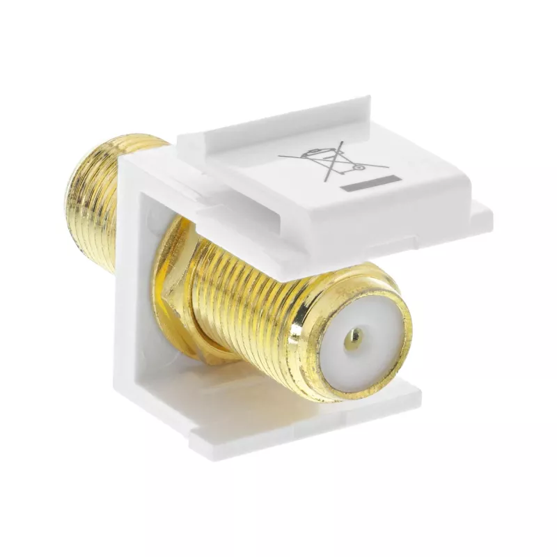 Adattatore da incasso keystone InLine, per cavo satellitare, 2x connettore femmina F, bianco