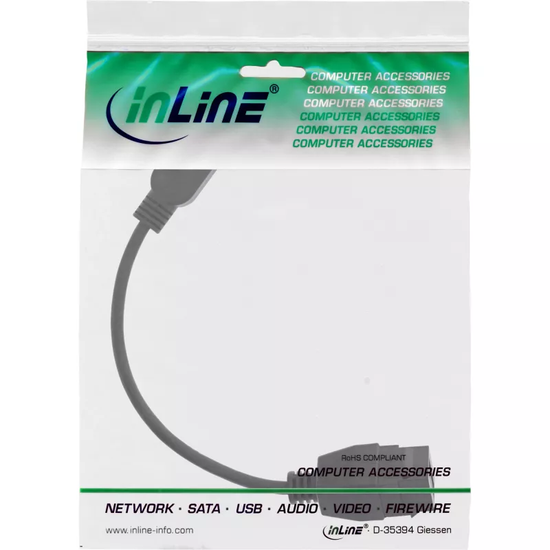 Cavo adattatore USB 3.2 Gen1 InLine 76206C 0,2 m USB A maschio a Keystone femmina