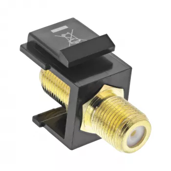Adattatore da incasso Keystone InLine, per cavo satellitare, 2x connettori F femmina, nero