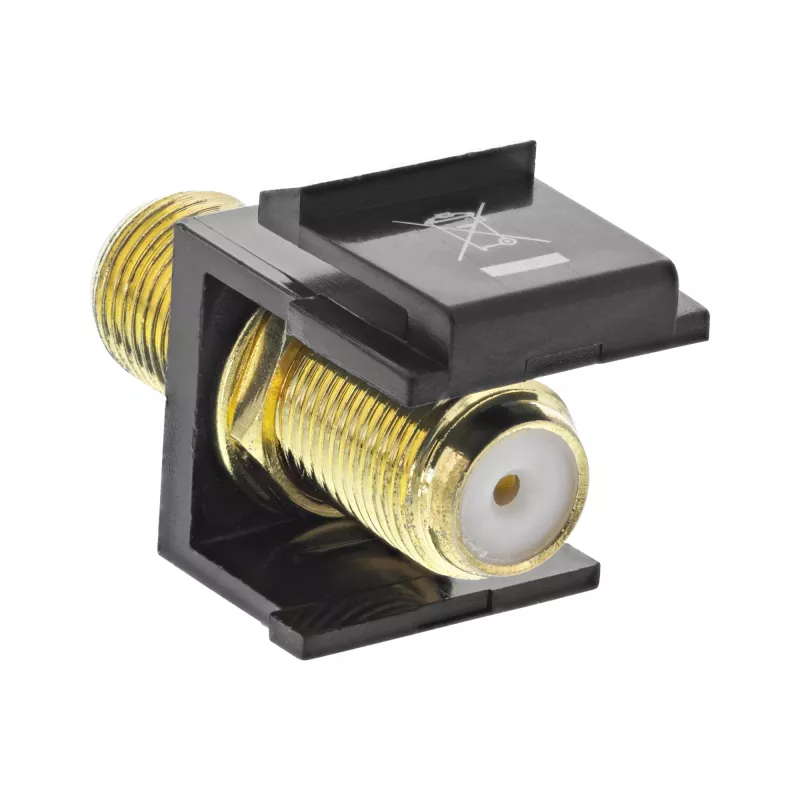 Adattatore da incasso Keystone InLine, per cavo satellitare, 2x connettori F femmina, nero