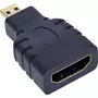 Adattatore HDMI InLine HDMI-A femmina / HDMI-D maschio, 4K/60Hz, dorato