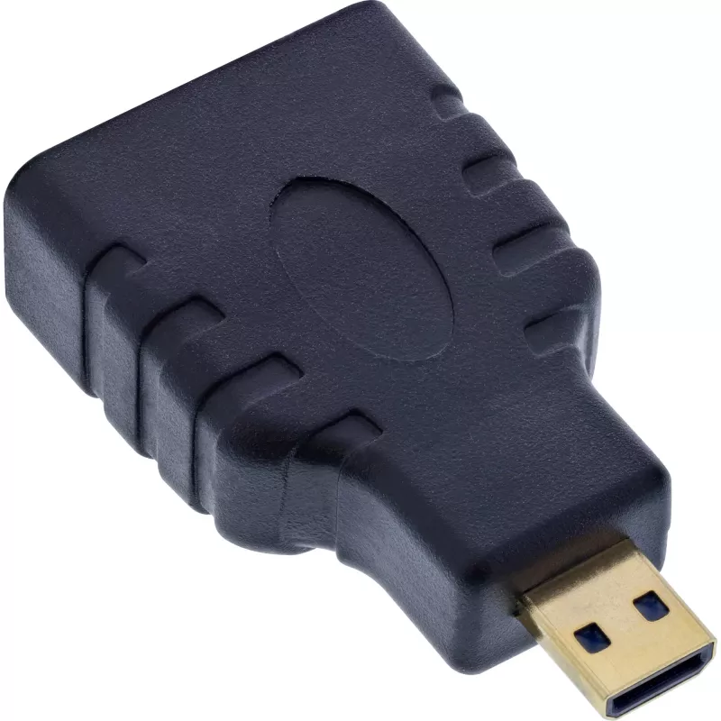 Adattatore HDMI InLine HDMI-A femmina / HDMI-D maschio, 4K/60Hz, dorato