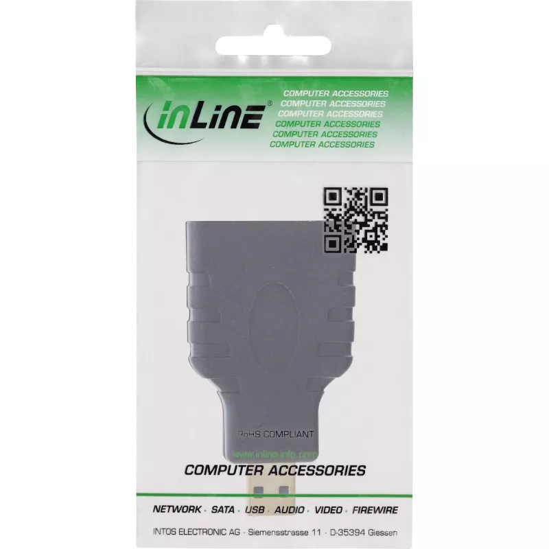 Adattatore HDMI InLine HDMI-A femmina / HDMI-D maschio, 4K/60Hz, dorato