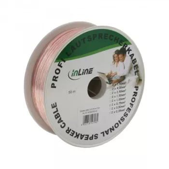 Cavo per altoparlanti InLine 2x 0,75mm² CCA trasparente 50m