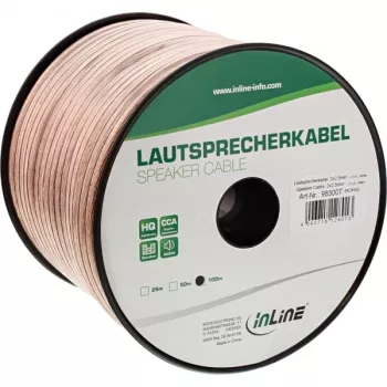 Cavo per altoparlanti InLine 2x 2,5mm² CCA trasparente 100m