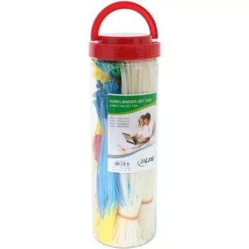 Scatola fascette InLine 1000 pezzi, multicolore – fermacavi, confezione da 1000
