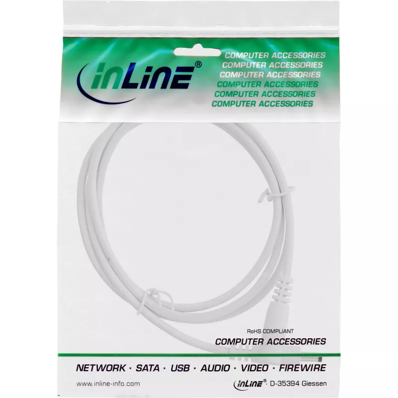 Cavo di prolunga DC InLine 26855D 0,5 m maschio/femmina 4,0x1,7 mm bianco