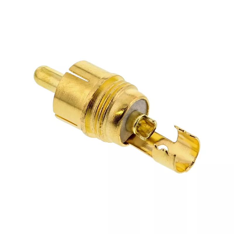 InLine connettore maschio RCA in metallo da saldare, nero, anello rosso, per cavo 6 mm