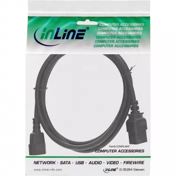 Cavo adattatore di alimentazione InLine, IEC-60320 C14 a C19, 3x1,5mm², max. 10A, 2m