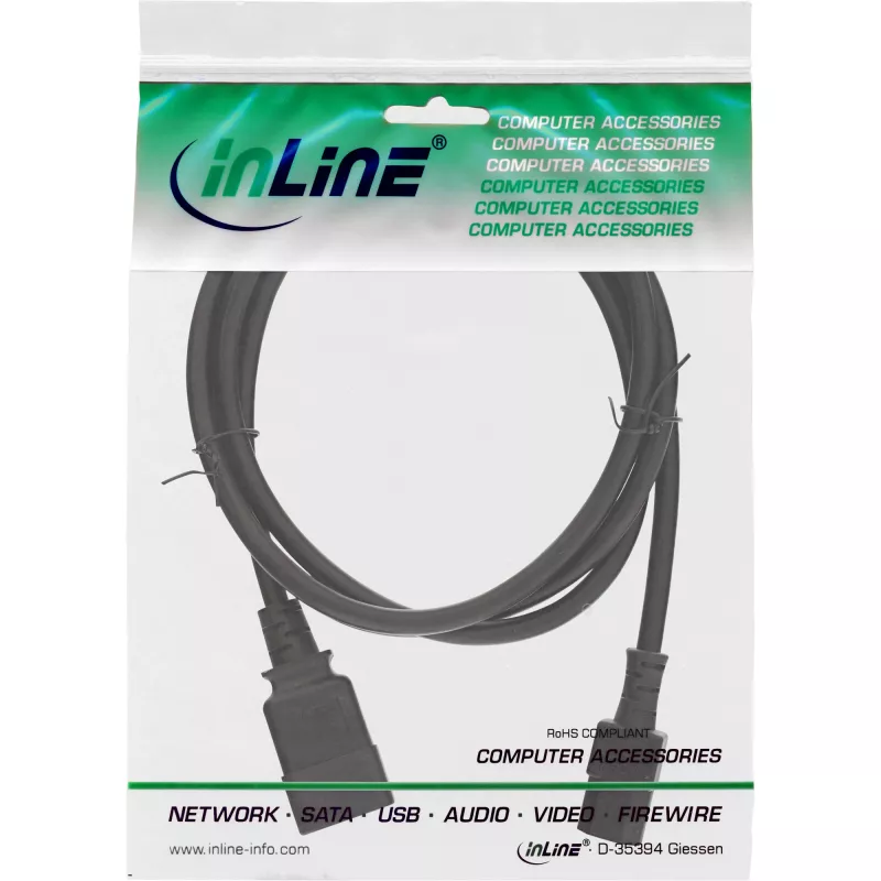 Cavo adattatore di alimentazione InLine, IEC-60320 C20 a C13, 3x1,5mm², max. 10A, 2m