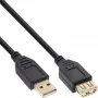 InLine cavo prolunga USB 2.0 Type-A maschio/femmina, placcato oro, nero, 1,2 m