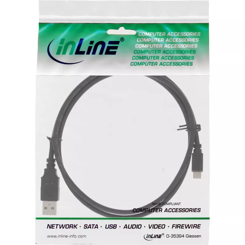 InLine cavo ricarica rapida Micro-USB 2.0 USB Type-A maschio / Micro-B maschio, 1,8 m