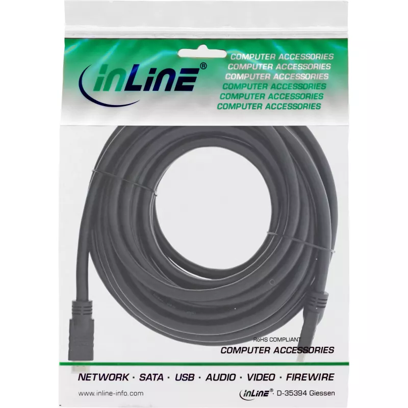 InLine cavo HiD High Speed HDMI con Ethernet, 4K2K, M/M, contatti placcati oro, 20 m
