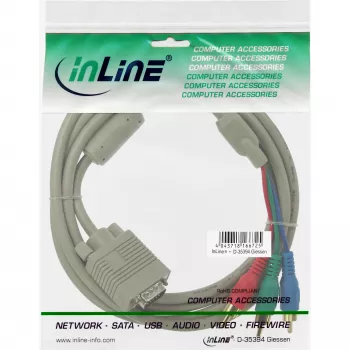InLine cavo VGA RGB connettore VGA / 3x connettore RCA 2 m