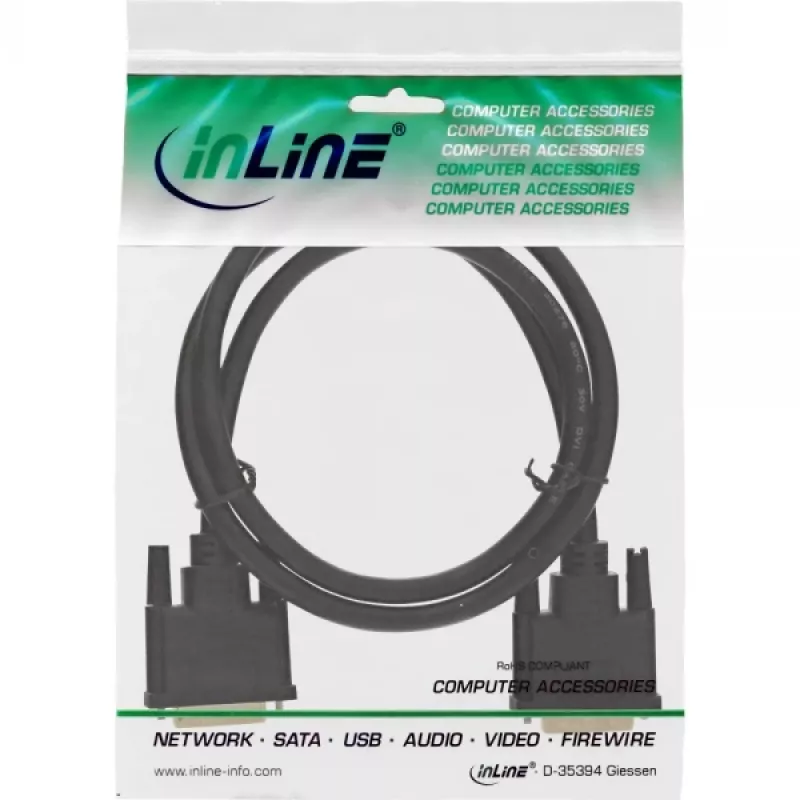 InLine cavo DVI-D Premium 24+1 maschio/maschio Dual Link placcato oro 1 m 17771P