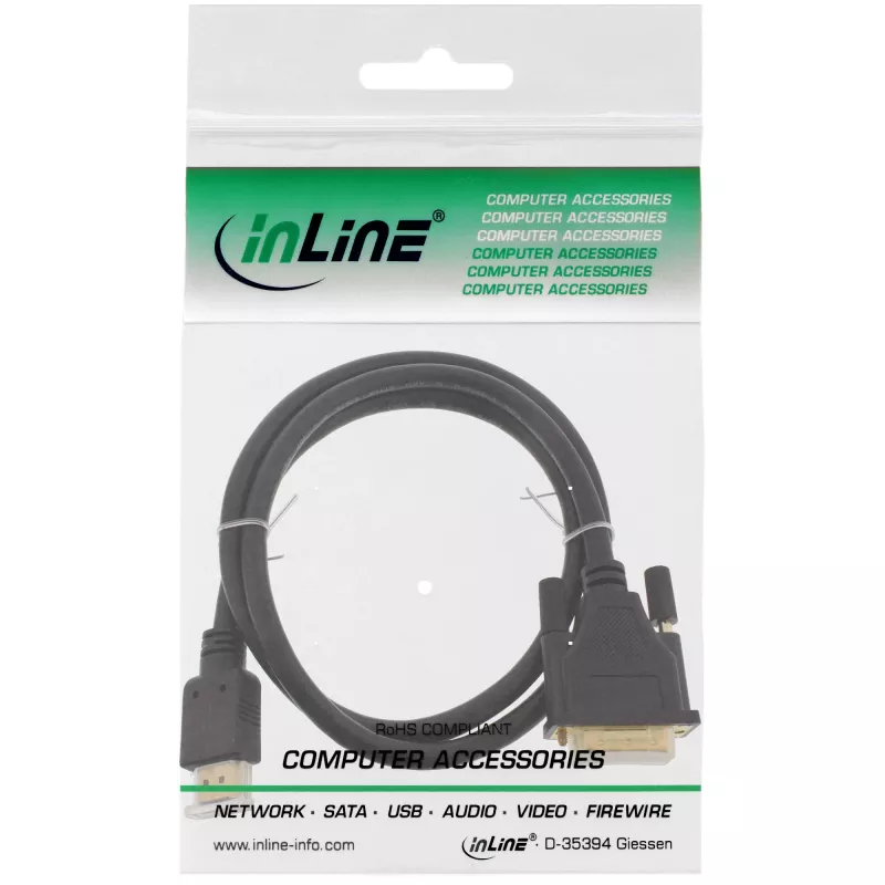 InLine cavo HDMI-DVI maschio / maschio 18+1 placcato oro 10 m