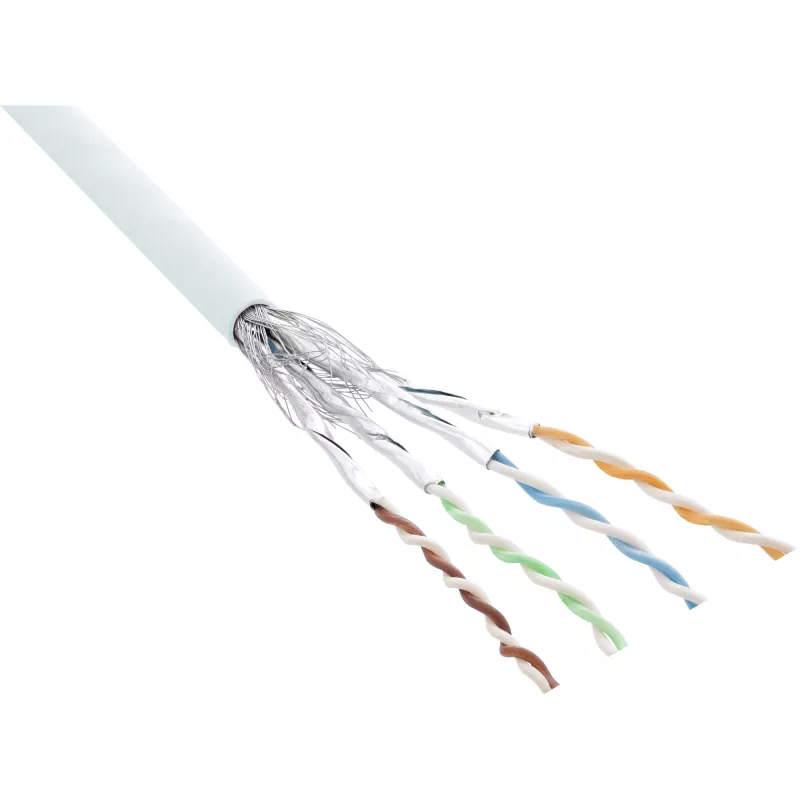 Cavo patch InLine S/FTP PiMF Cat.6 AWG27 PVC CU 100 m, bianco