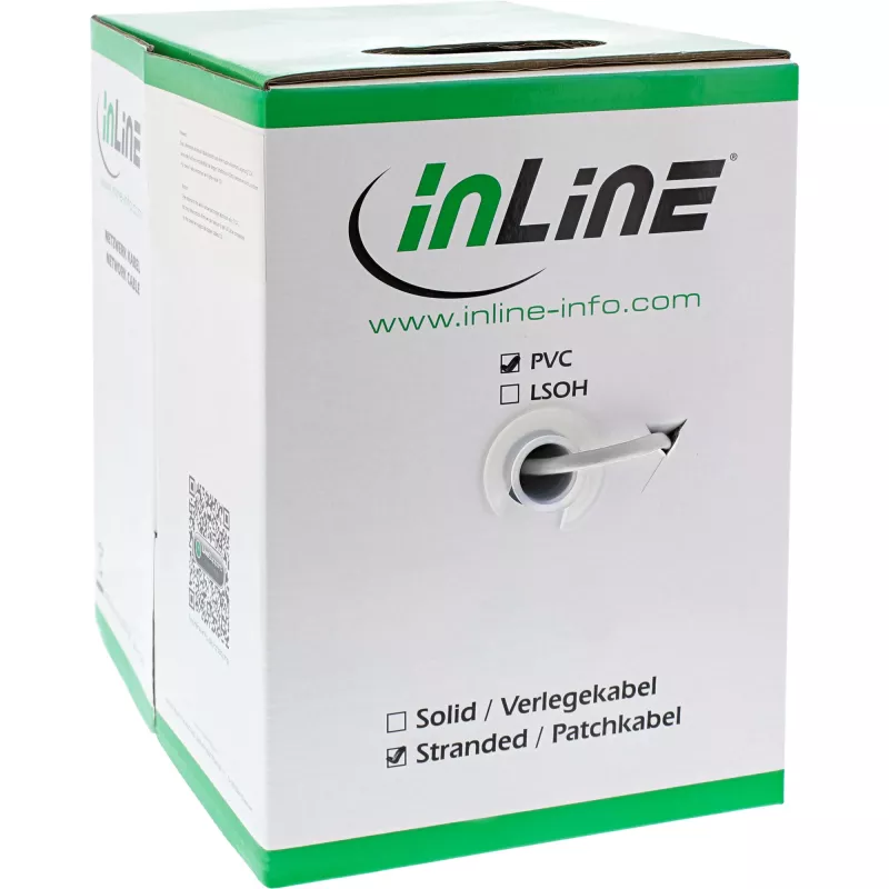 Cavo patch InLine SF/UTP Cat.5e AWG26 CCA PVC bianco 100 m