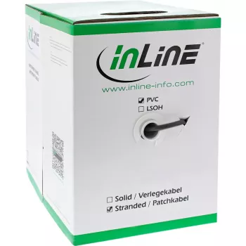 Cavo patch InLine SF/UTP Cat.5e AWG26 CCA PVC nero 100 m