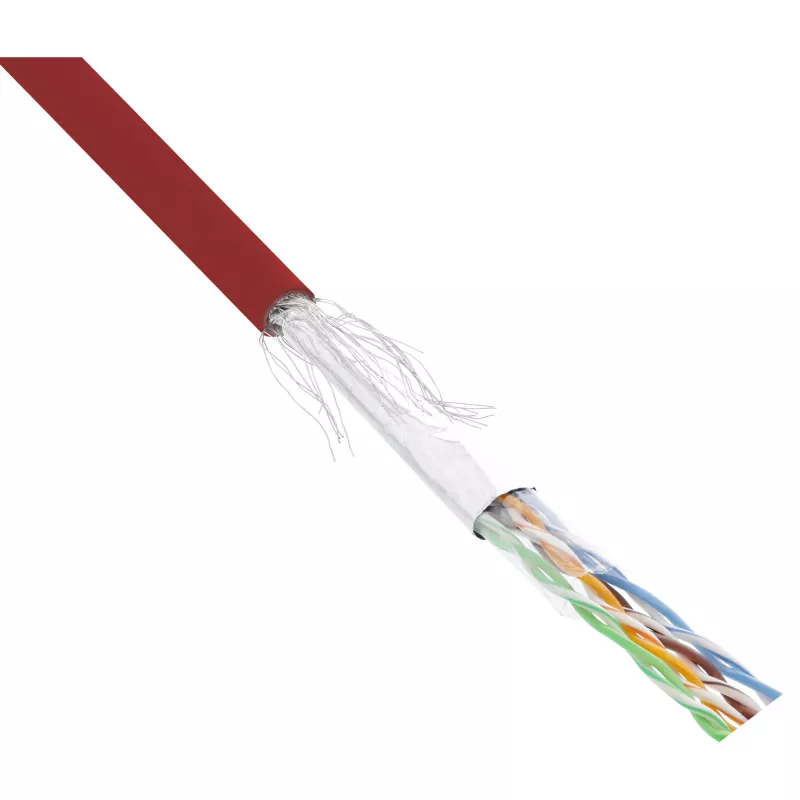 Cavo patch InLine SF/UTP Cat.5e AWG26 CCA PVC rosso 100 m
